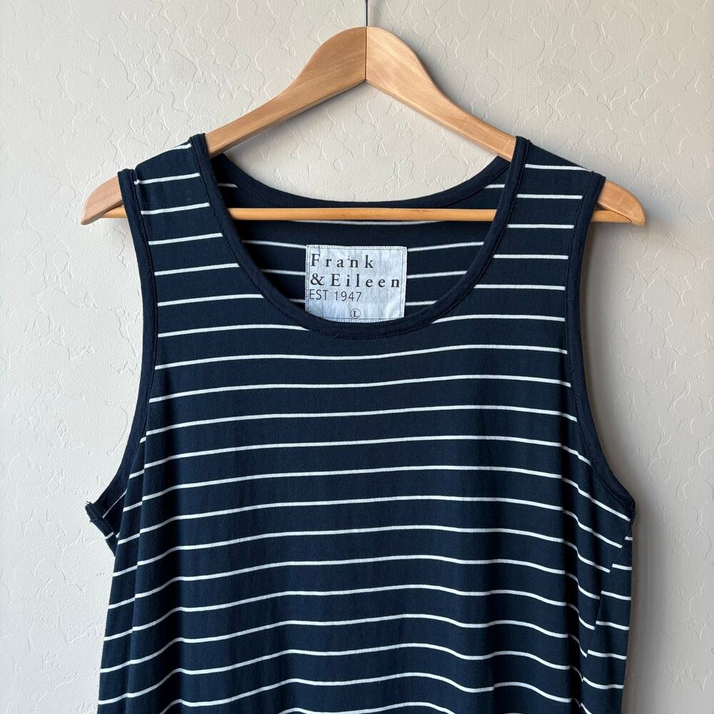 Frank & Eileen Navy and White Striped Midi Tank Dress - Picture 3 of 8